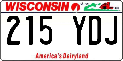 WI license plate 215YDJ