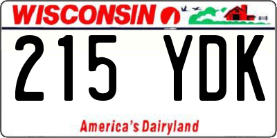 WI license plate 215YDK