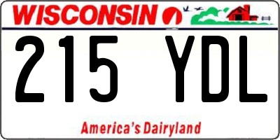 WI license plate 215YDL