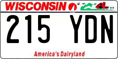 WI license plate 215YDN