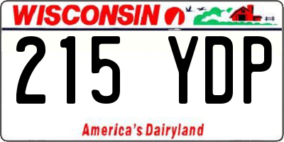 WI license plate 215YDP