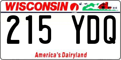 WI license plate 215YDQ