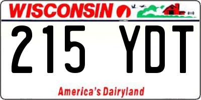 WI license plate 215YDT
