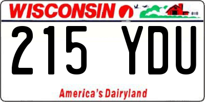 WI license plate 215YDU