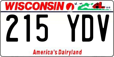 WI license plate 215YDV