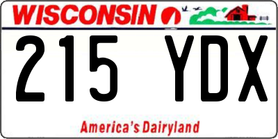 WI license plate 215YDX