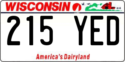 WI license plate 215YED