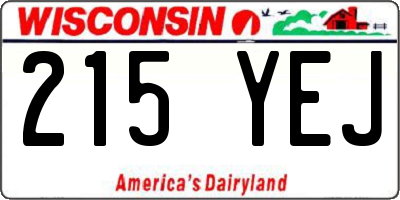 WI license plate 215YEJ