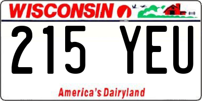 WI license plate 215YEU