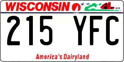 WI license plate 215YFC