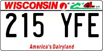 WI license plate 215YFE