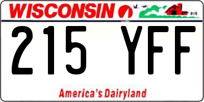 WI license plate 215YFF