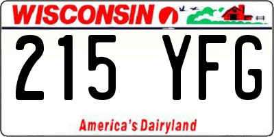 WI license plate 215YFG