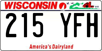 WI license plate 215YFH