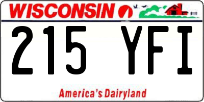 WI license plate 215YFI