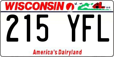 WI license plate 215YFL