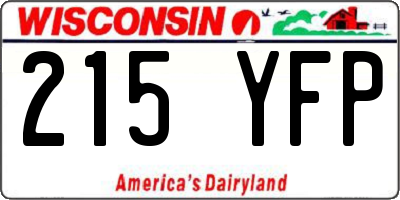 WI license plate 215YFP