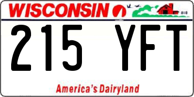 WI license plate 215YFT