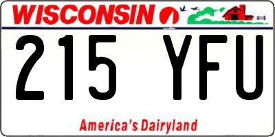 WI license plate 215YFU
