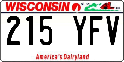 WI license plate 215YFV