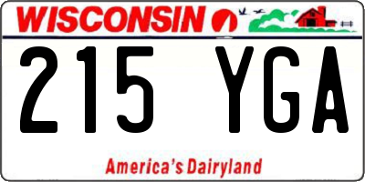 WI license plate 215YGA