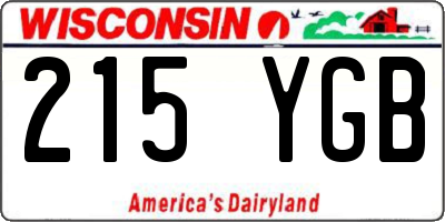 WI license plate 215YGB
