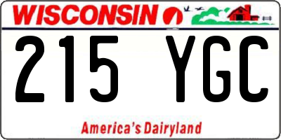 WI license plate 215YGC