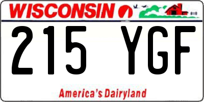 WI license plate 215YGF