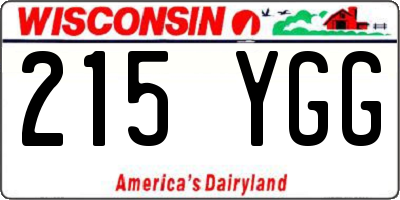 WI license plate 215YGG