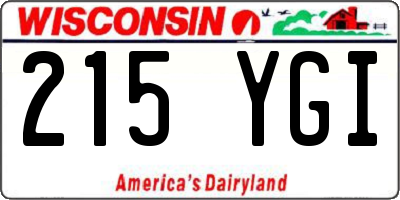 WI license plate 215YGI