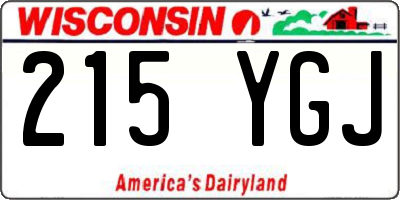 WI license plate 215YGJ