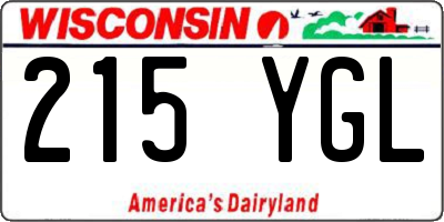 WI license plate 215YGL