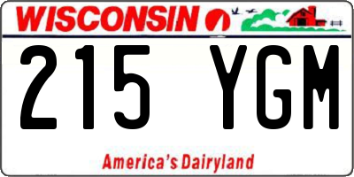 WI license plate 215YGM
