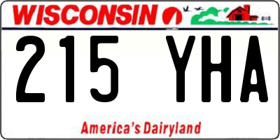 WI license plate 215YHA