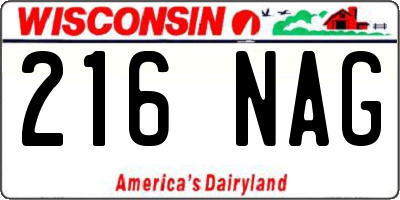 WI license plate 216NAG