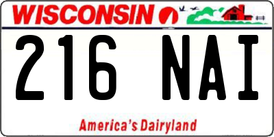 WI license plate 216NAI