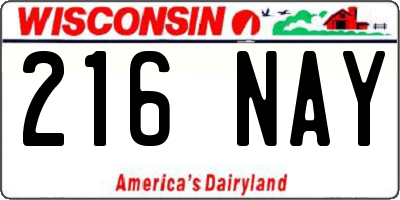 WI license plate 216NAY