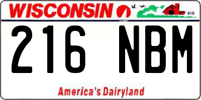 WI license plate 216NBM