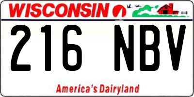 WI license plate 216NBV