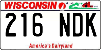 WI license plate 216NDK