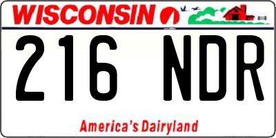 WI license plate 216NDR