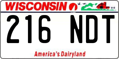 WI license plate 216NDT