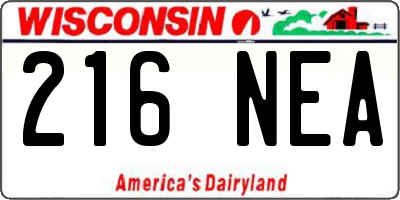 WI license plate 216NEA
