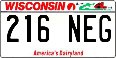 WI license plate 216NEG