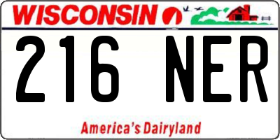 WI license plate 216NER
