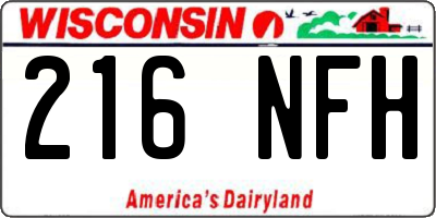 WI license plate 216NFH