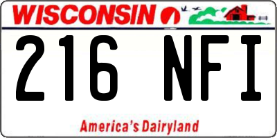 WI license plate 216NFI