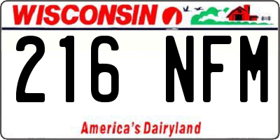 WI license plate 216NFM