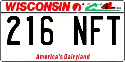 WI license plate 216NFT