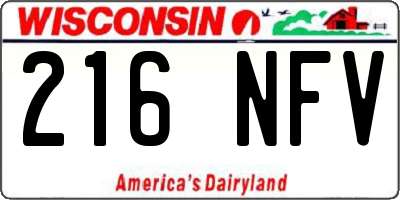 WI license plate 216NFV